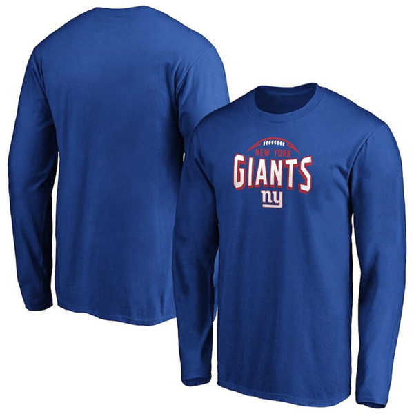 Men's New York Giants Royal Clamp Down Long Sleeve T-Shirt